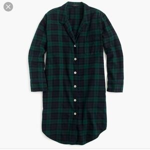 J. Crew Black watch plaid sleep shirt